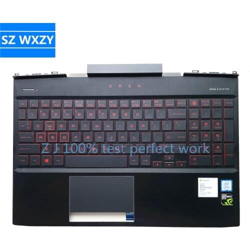 NEW Original For HP OMEN 15-DC Laptop Palmrest Upper Case US Red Backlit Keyboard Touchpad L24369-001 100% Tested Fast Ship