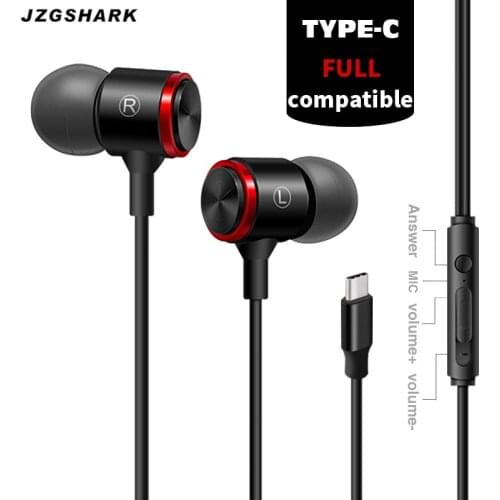 Type-C In Ear Full Compatible Earphone Digital Wired Control Lossless Audio Earbuds with DAC Chip Microphone 2018 NEW