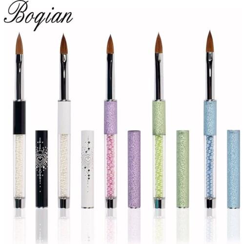 BQAN Professional 1pcs Nail Brush Art Acrylic Kolinsky Sable Brush 3D Painting Pen Drawing Brush Flat #10