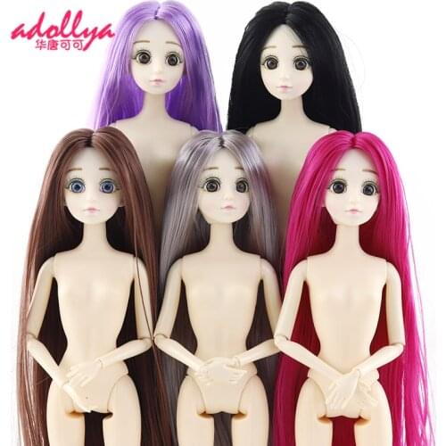 Adollya BJD Doll 30cm Nude Swivel Ball Jointed Doll 3D Eyes 1/6 Doll Masquerade Beautiful Girl