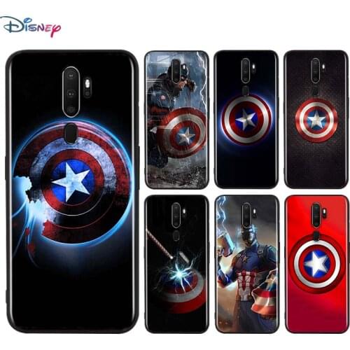 Captain America Shield Marvel For OPPO A11 X A9 A12 E A93 A92 A73 A72 A53 S A52 A32 A31 AX7 A7 A5 Pro 2020 Black Phone Case