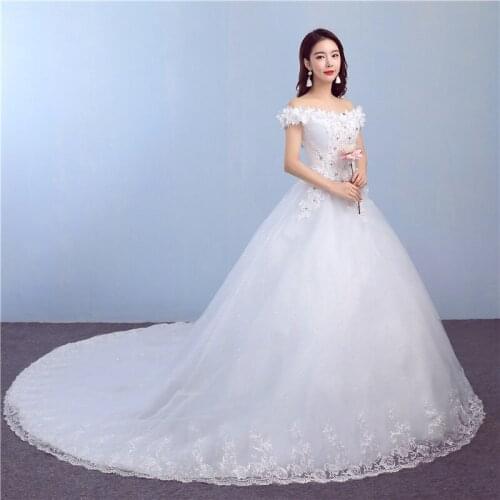 The bride wedding dress 2018 new fashion drag tail wedding gown spring summer autumn winter