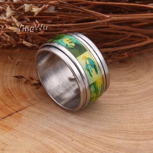Yingwu 20pcs/set Wholesale 12mm Rotated Titanium Ring for Men and Women Images Inside