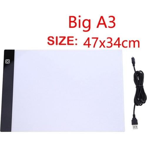 A3 ultra thin LED Drawing Digital Graphics Pad USB LED Light pad drawing Art Painting accessories diamond painting tools (47X34)