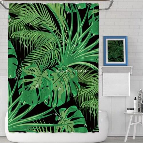 Fashion fruit leaf flower print waterproof and mildew proof shower curtain bathroom decoration with hook shower curtain
