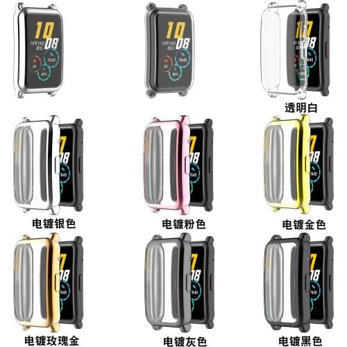 Screen Protection Watch Case For Huawei Honor Watch ES Soft Ultra-Thin Tpu clear Protector Cover shell Plating color Watchcase