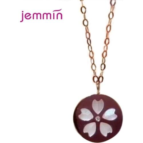 Wedding Women 925 Sterling Silver Cherry Blossoms Pendant Necklaces Choker Korean Beautiful Jewelry Gift