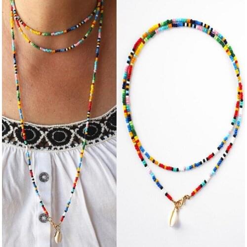 HebeDeer Necklaces Jewelry Lovers Trendy Girls Simple Classic Colorful Beads Multilayer Necklace Chain Women Kpop Collier