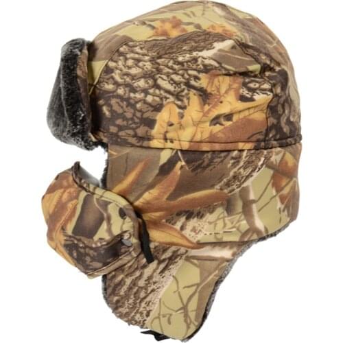 Yellow/Camouflage Winter Skiing Fishing Warm Cotton Hat Outdoor Climbing Hunting Riding Windproof Thick Lei Feng Cap Earflaps