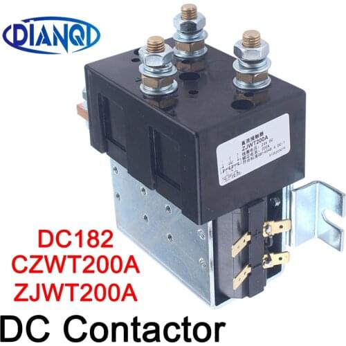 DIANQI DC182 2NO+2NC 12V 24V 36V 48V 60V 72V DC Contactor ZJWT200A for forklift handling drawing grab wehicle car winch MOTOR