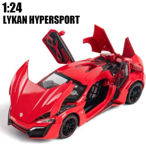 1:24 LYKAN Hypersport Diecasts & Toy Vehicles Toy Metal Toy Car Model Wheels High Simulation Pull Back Collection Kids Toys
