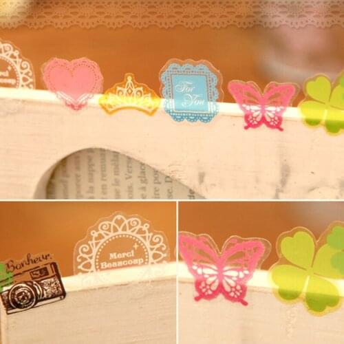 1set FK01 Korean version of the fresh and lovely transparent PVC decorative stickers DIY mobile phone stickers cartoon stickers