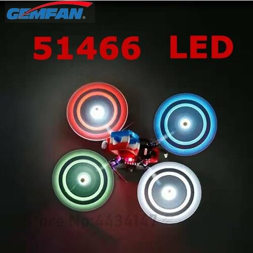 2pairs/4pcs Gemfan Moonlight LED 5inch 51466 3 Blade Light Propeller w/ 50466LED Fitting for Night Flying FPV Racing Fancy