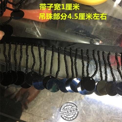 2Yards Beautiful Long Sequin Fringe Beaded Lace Tassel Ribbon Beading Paillette Shoes Ornaments Wedding Garment Accessories