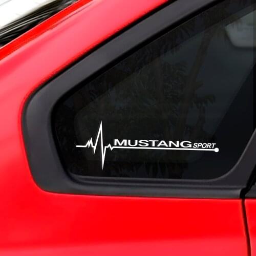 2PCS Car Window Trim Waterproof Vinyl Stickers For Ford Mustang Sports Car Side Window Decor Reflective Decals Auto Accessories