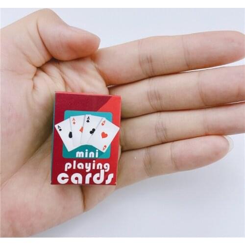 20pcs Cute MINI Miniature Games Poker Mini Playing Cards 40X28mm Miniature For Dolls Accessory Home Decoration High Quality