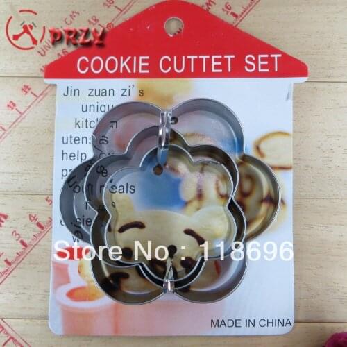 3 PCS plum blossom Free shipping cookies mould set Stainless steel 201 Cookie Cutter Mold Biscuit Decorating NO.:CO15373