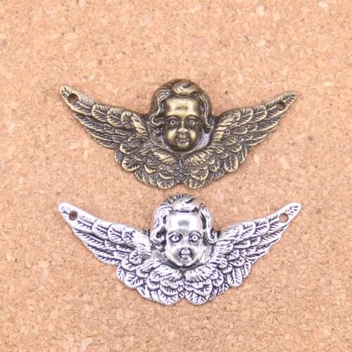 38pcs Charms angel wings cupid 50x23mm Antique Pendants,Vintage Tibetan Silver Jewelry,DIY for bracelet necklace