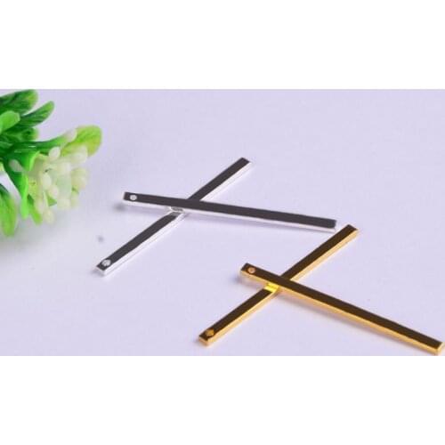 40.3*2.1*1mm Copper Material gold color Small sticks charms Simple Bar charm for necklaces Long Strip Pendant for DIY