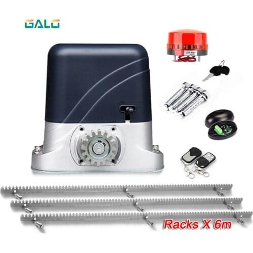 Basic Model Sliding Gate Opener AC600kg 1400Lbs with 6 meters steel rack Zipper gear frame for Home Villa Metal Iron gate