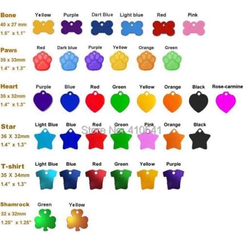 Free shipping pet tags mix colors mix ( bone paw heart star round )shape tags custom dog cat id tags pendant for animals