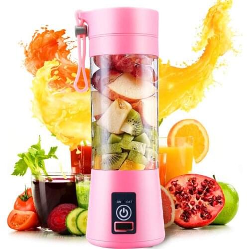 4 Blades Portable Blender Electric Blender USB Rechargeable 500ml Juicer Cup Extractor Fruit Smoothie Maker Cup Bottle and Cover