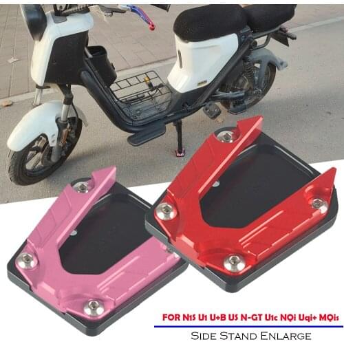 For Niu N1S U1 U+B US N-GT U1c NQi Uqi+ MQis Motorcycle CNC Kickstand Foot Side Stand Extension Pad Support Plate Enlarge Stand