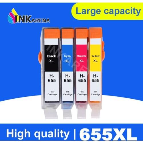 INKARENA Compatible Replacement For HP 655 For HP655 C M Y BK Ink Cartridge Deskjet 3525 4615 4625 5525 6520 6525 6625 Printer