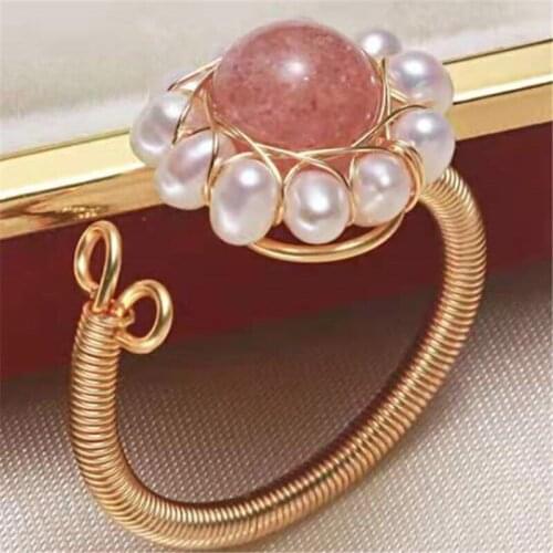 Beautiful Design FREE SIZE ADJUSTABLE Freshwater Pearl Ring Finger Ring Jewelry Nice Party Wedding Gift Present 10pcs/lot