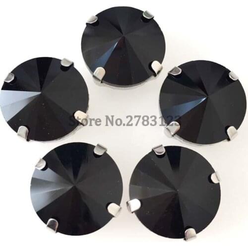 Round shape balck AAA Glass Crystal sew on loose claw rhinbestones,diy/Clothing accessories Free shipping