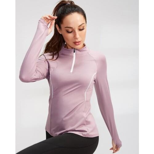 Fitness Running Jacket Women Long Sleeve Sweatshirts Training Zipper Sports Shirt Quick Dry Jogging Shirt Top Workout Sportswear