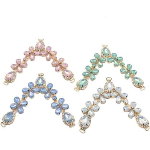 120MM Metal Water Drop Rhinestone Protein Resin Buckles for Women Shoes Bikini Connector Dress Decoration,Buckle DIY Accessories