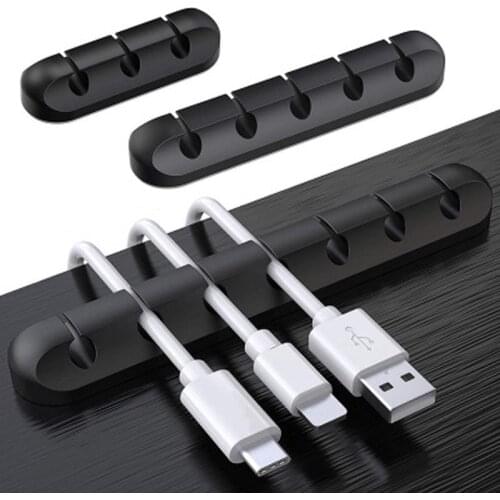 Multi-port Household And Office Laptop Portable Silicone Cable Organizer Rotary Self-Adhesive Household Socket Holder
