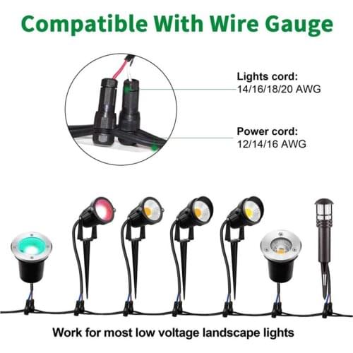 Outdoor 14-20 Gauge Cable Connectors for Landscape Low Voltage Landscape Light Wire Connector easy install