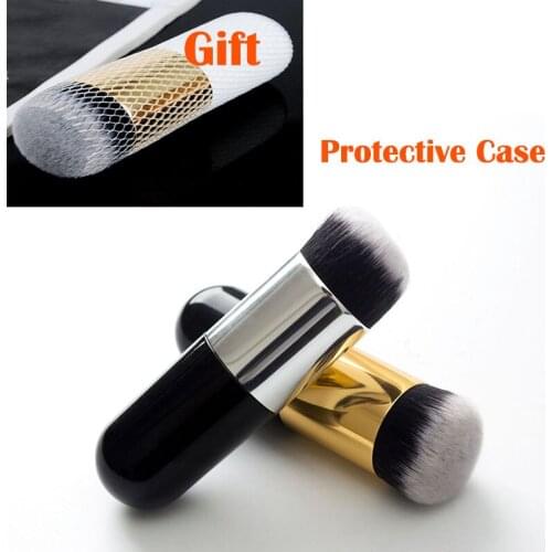 New Professional Makeup Brush Chubby Pier Foundation Brush Flat Cream Makeup Brushes Cosmetic Make-up Brush with Protective Case