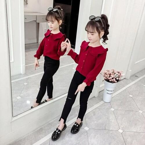 2021 Spring Summer New Shirt + Pants Baby Child Girl Suit 2 Pieces Fashion Girls Clothing Sets Childrens Clothes Outfits W69