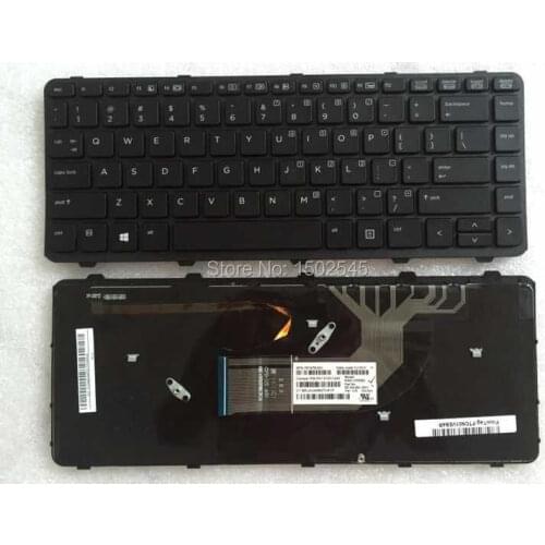 Free shipping genuine original laptop US keyboard for HP ProBook 440 G1 445 G1 US keyboard with backlight black with border