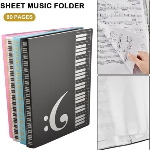 80 Pages A4 Piano Paper Sheets Document File Organizer Folder Five-line Clip Music Score Accessories