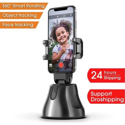 Smart Portable Selfie Stick,360°Rotation Auto Face Object Tracking Camera Tripod Holder Smart Shooting Cell Phone Camera Mount