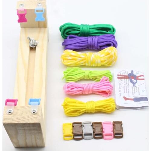 DIY Jig Solid Wood Paracord Bracelet Maker Knitting Tool Knot Braided Parachute Cord Weaving Tools Wristband Braiding Device