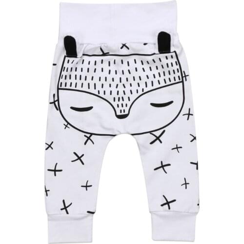 Citgeett Baby Kids Boys Girls Cartoon Fox Harem Pants Toddler Cross Bottom Trousers Leggings 1PCS Warm 0-24M