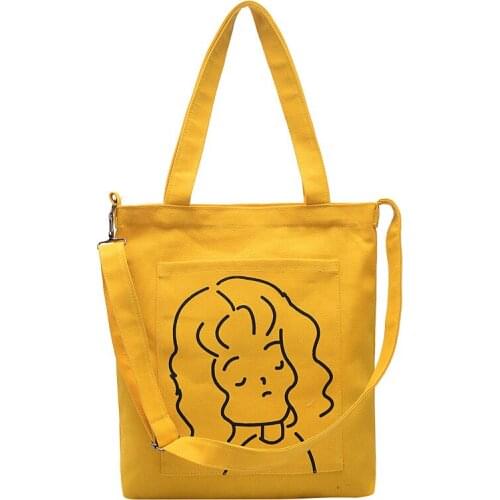 Women Canvas Shoulder Bag Ladies Tote Bag Foldable Shopping Bags Printing Girl Female Handbag purses and handbags alexa