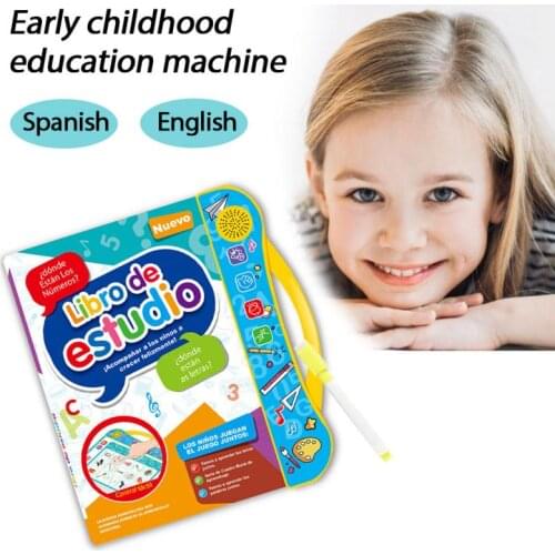 Spanish English Reading Machine Children Early Educational Learning Machine Toys Multifunctional Music E-book Kid Christmas Gift