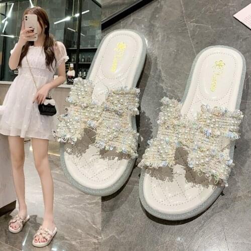 Womens Flip Flops 2021 Summer The New Mixed Colors All-match Comfortable Round Head Open Toe Sandals Leisure Woman Shoes
