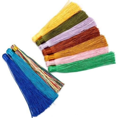 10pcs 12CM Mixed Cotton Silk Tassels Earrings Charm Pendant Satin Tassels for DIY Jewelry Making Findings Materials Components A
