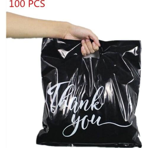 100pcs Plastic Bag Shopping Business Packaging Bag Poly Tote Bag Gift Pouch 12x15 in Present Bag Customized Clothing Shopping