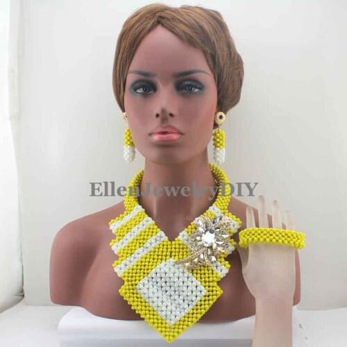 2019 New African Indian Big Costume Jewelry Sets Handmade Mix Crystal Necklace Set Nigerian Bridal Jewelry Free Shipping W13335