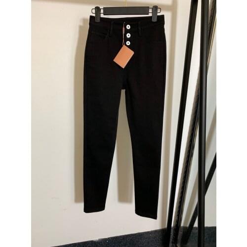 2020 Casual fashion black new women jeans cotton