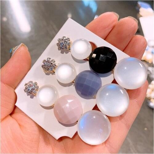 60pcs/lot DIY Simple Jelly Color Flowers Drill Round Balls Hair Duck Clips Bang Hairpins Hair Styling Tools Accessories HA1624