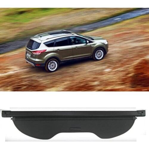 Aluminium alloy + Fabric Rear Trunk Security Shield Cargo Cover For Ford Kuga Escare 2013 2014 2015 Car Accessories